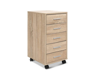 5 Drawer Filing Cabinet Storage Drawers Wood Study Office School File Cupboard