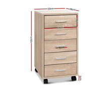 Load image into Gallery viewer, 5 Drawer Filing Cabinet Storage Drawers Wood Study Office School File Cupboard
