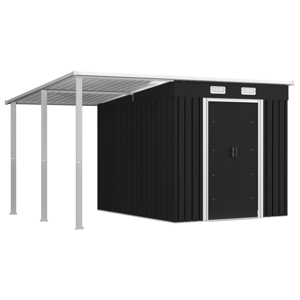 HC Garden Shed with Extended Roof Anthracite 346x236x181 cm Steel