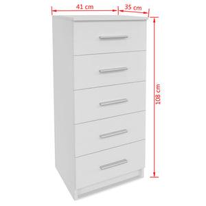 Tempur Tall Chest of Drawers Chipboard