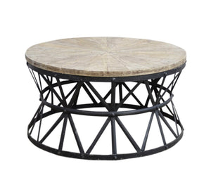 Round Handmade Wrought Iron Wedge Coffee Table